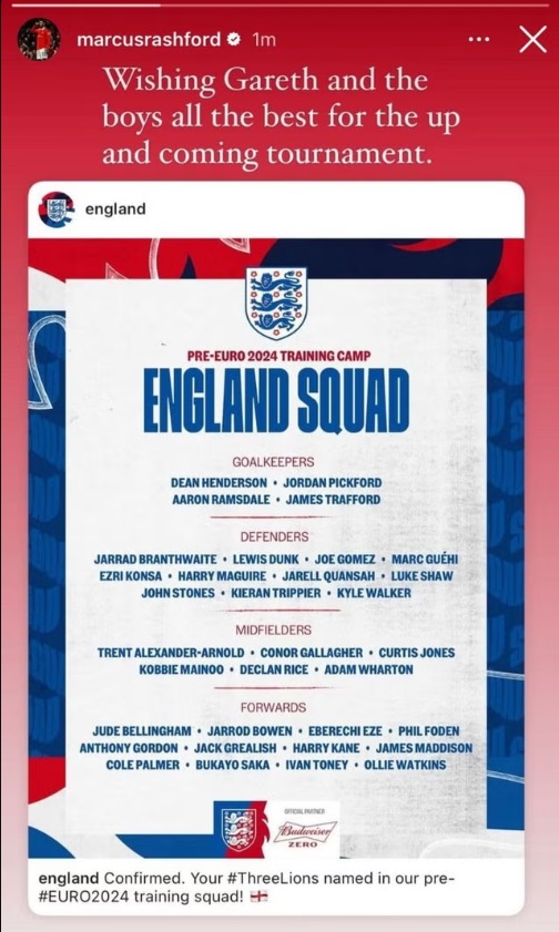 Phản ứng của người trong cuộc sau khi Marcus Rashford bị loại khỏi đội tuyển Anh 1 Phản ứng của người trong cuộc sau khi Marcus Rashford bị loại khỏi đội tuyển Anh 1