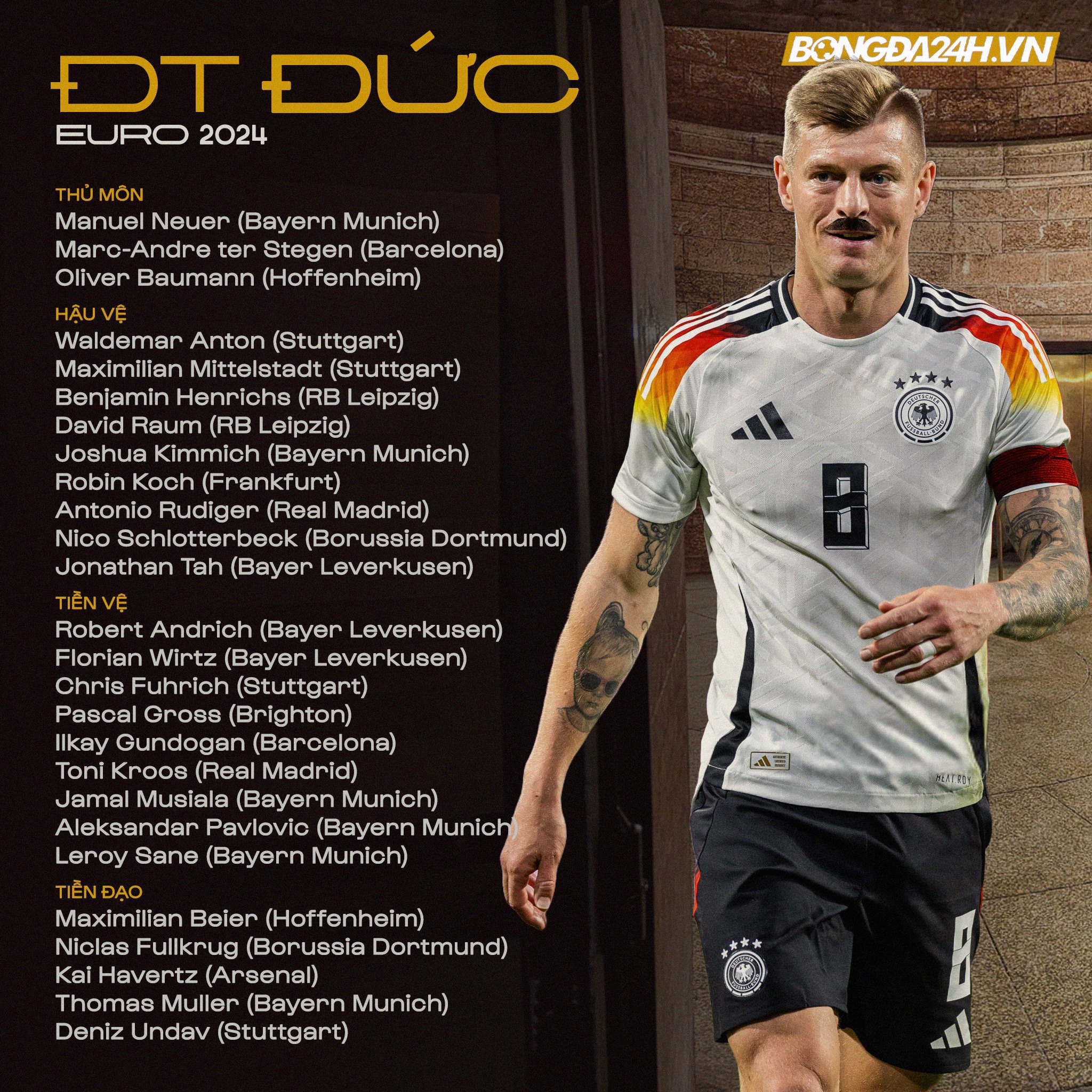 HLV Nagelsmann thay đổi quyết định, danh sách ĐT Đức có sự điều chỉnh 1