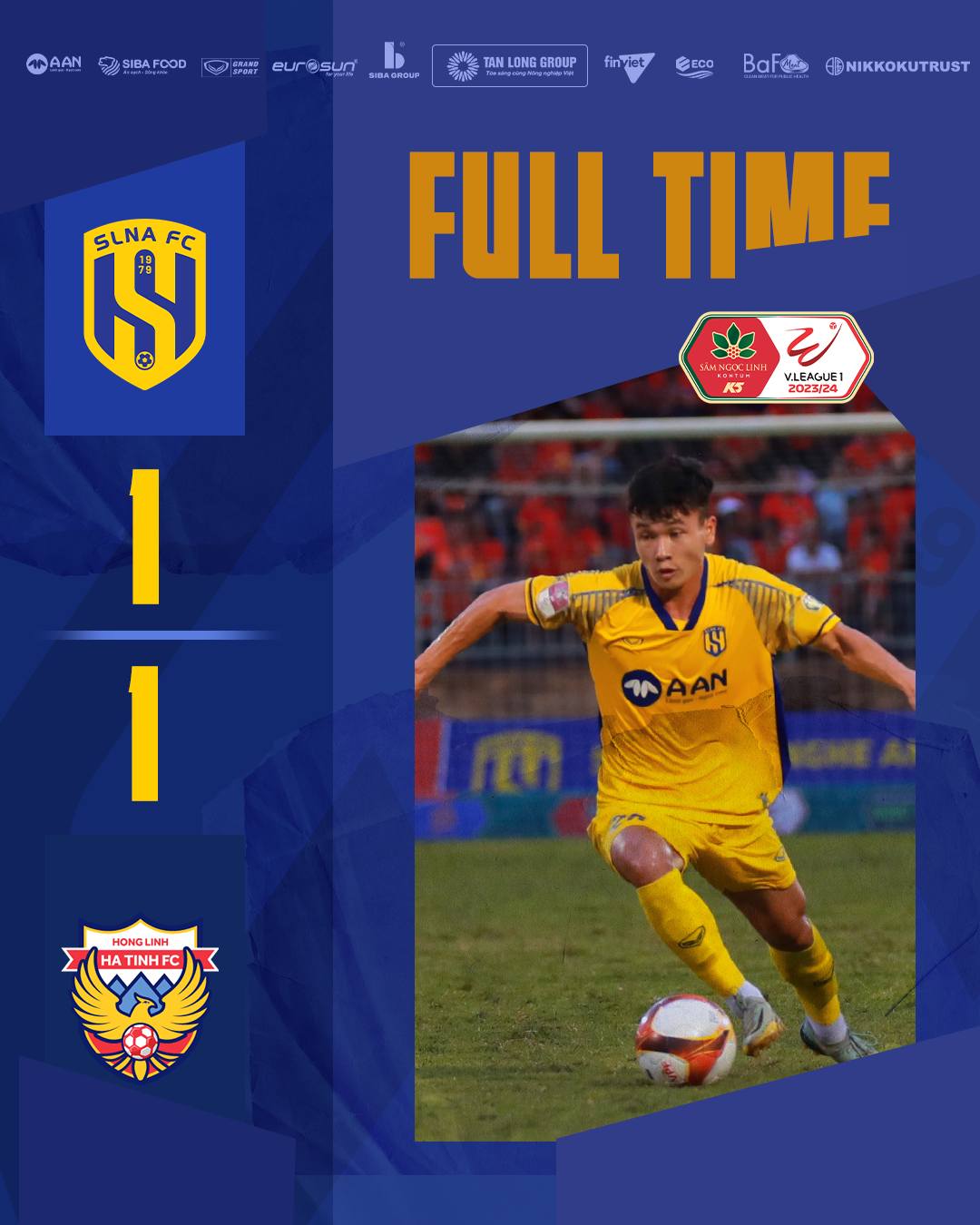 Derby xứ Nghệ bất phân thắng bại, cuộc đua trụ hạng căng thẳng tới vòng đấu cuối 1