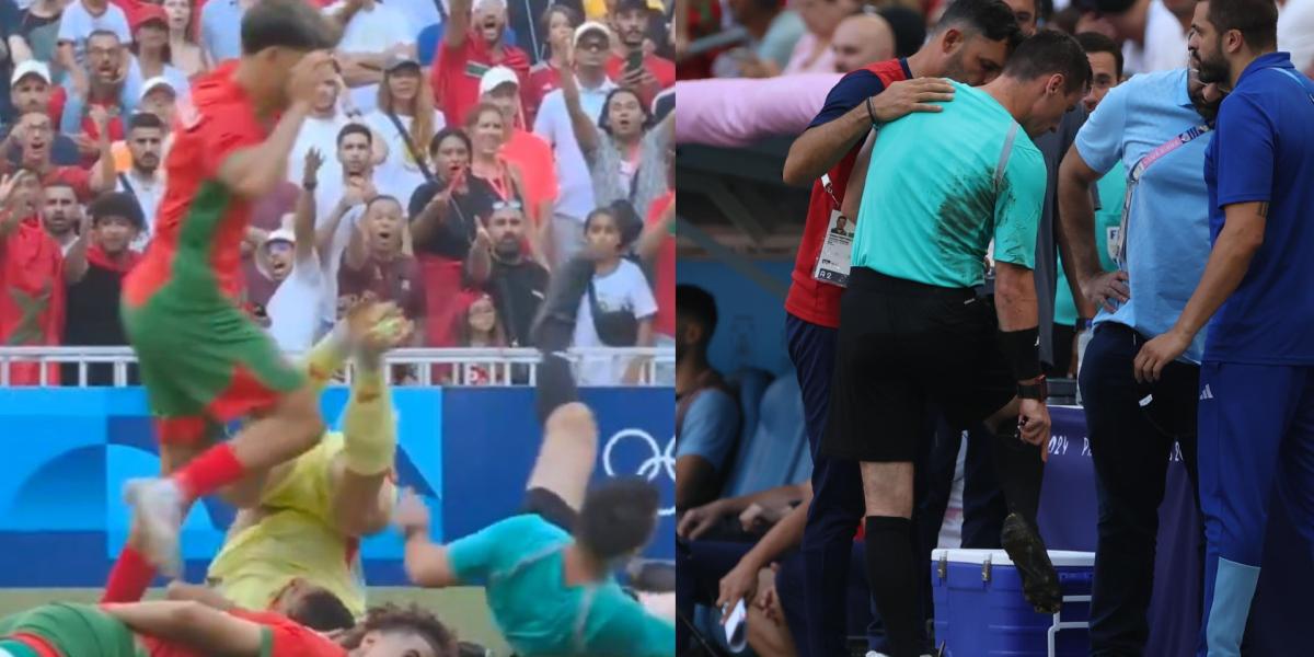 Hi hữu Dính chấn thương, trọng tài chính bị thay thế ở bán kết bóng đá nam Olympic 1