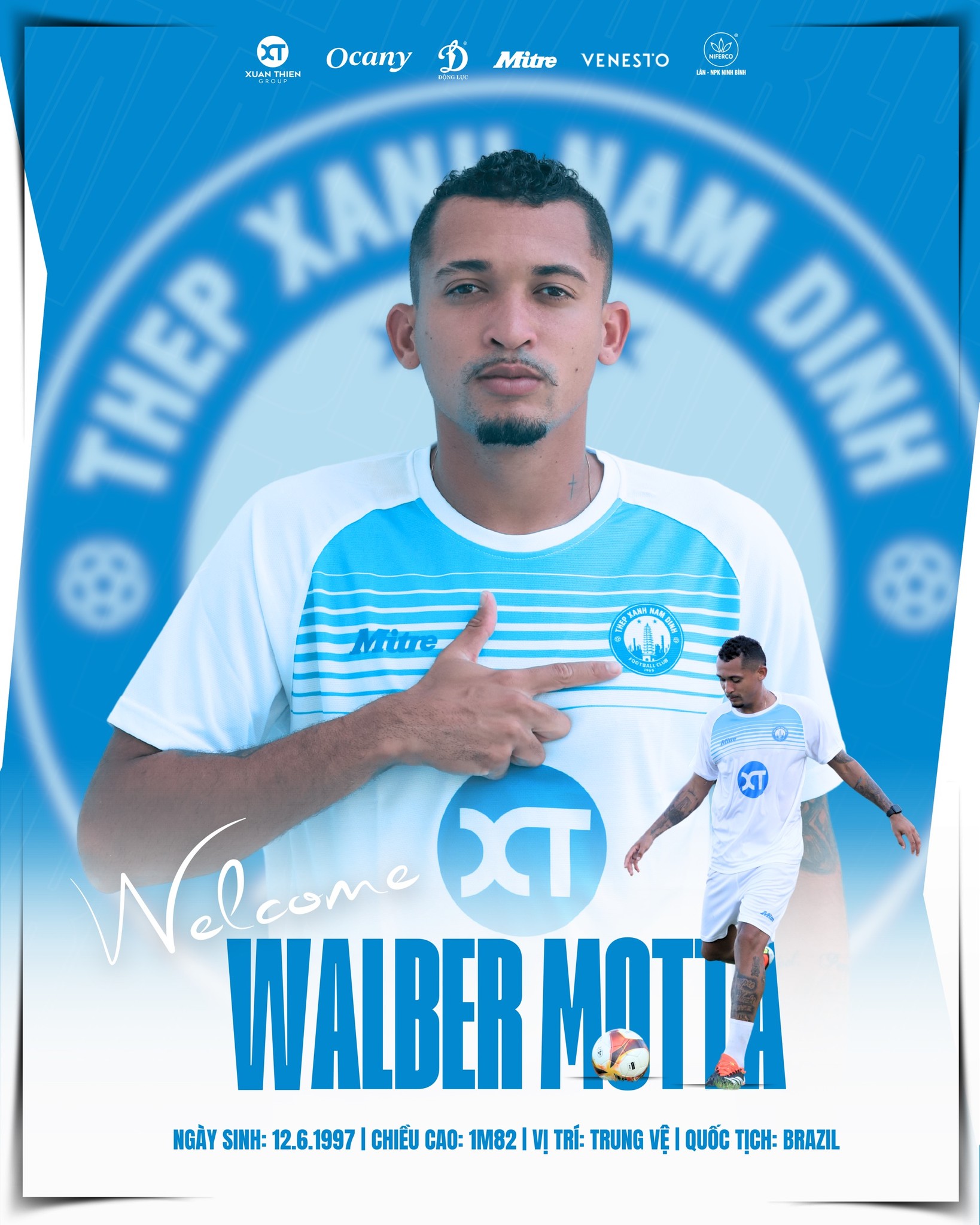 Walber Motta gia nhap Thep xanh Nam dinh