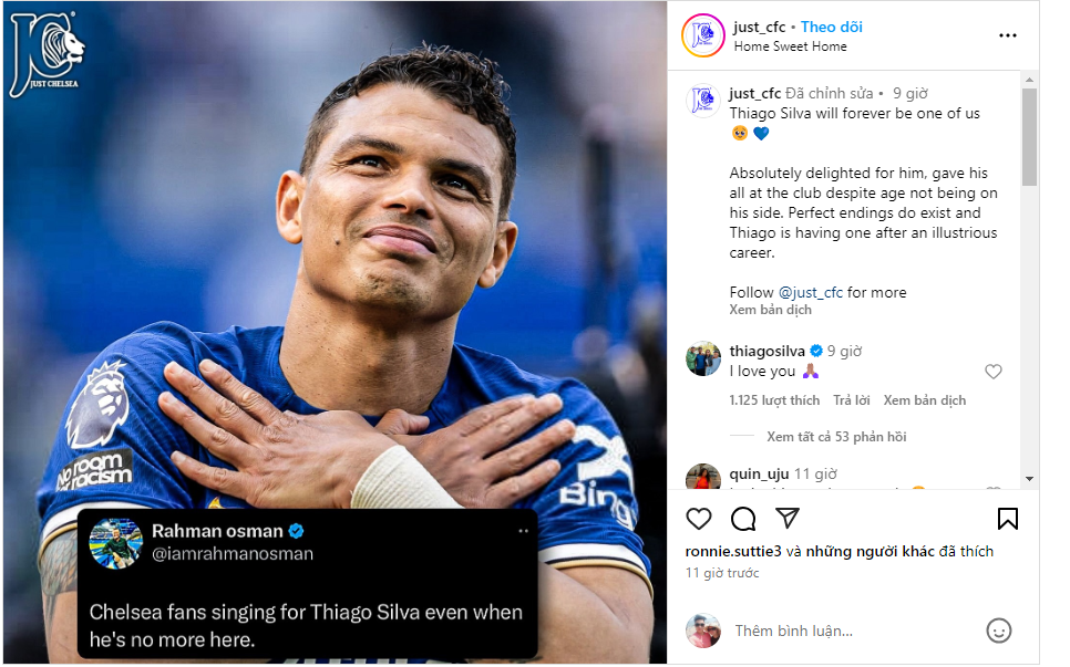 Được NHM Chelsea hô vang tại Stamford Bridge, Thiago Silva phản ứng thế nào 1