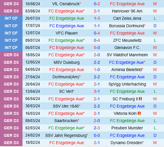 Erzgebirge Aue vs Monchengladbach