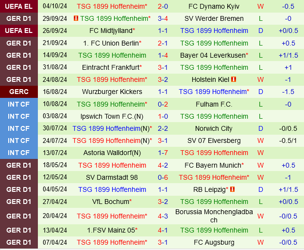 Stuttgart vs Hoffenheim