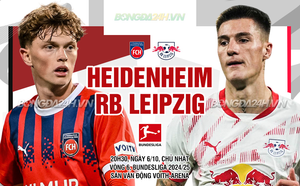 Leipzig hứa hẹn sẽ tiếp tục phong độ bất bại khi hành quân đến Heidenheim