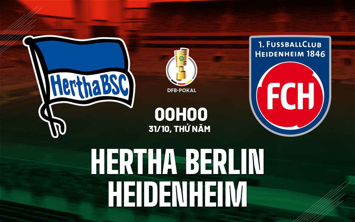 Hertha Berlin đối đầu với Heidenheim Đội khách được đánh giá cao hơn