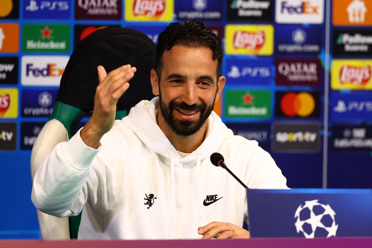 Huan luyen vien cua Sporting Lisbon Ruben Amorim trong buoi hop bao tai san van dong Jose Alvalade