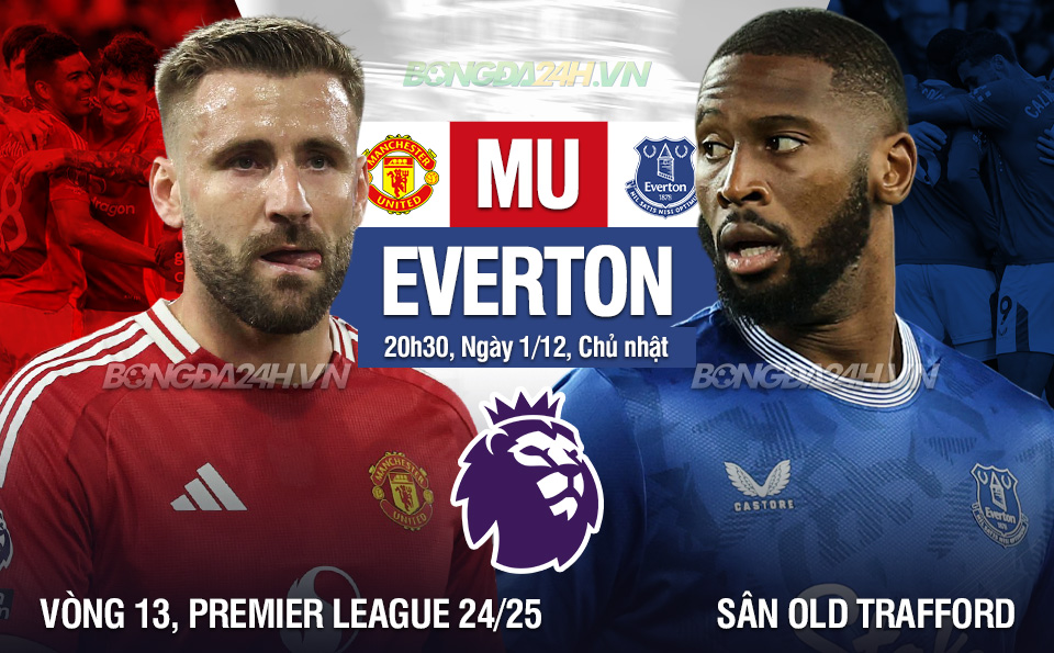 Trực tiếp bóng đá MU vs Everton Ngoại hạng Anh hôm nay