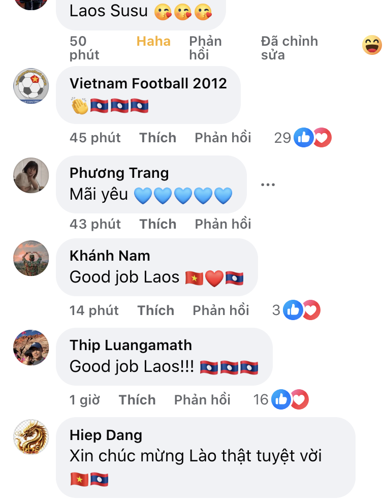 NHM Viet Nam tran vao trang chu LdBD Lao de chuc mung va cam on sau tran hoa Indonesia toi 12/12.