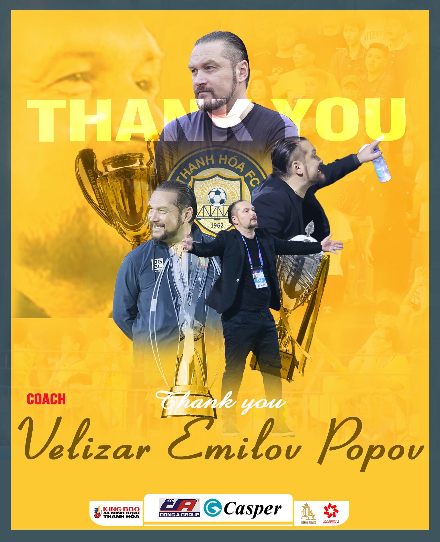 CLB Thanh Hoa gui loi cam on toi HLV Popov