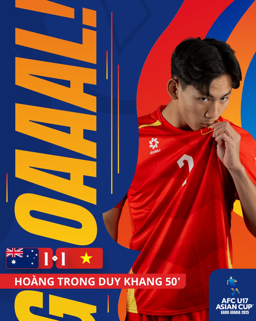 AFC ca ngợi siêu phẩm cầu thủ U17 Việt Nam trong trận hòa U17 Australia 1
