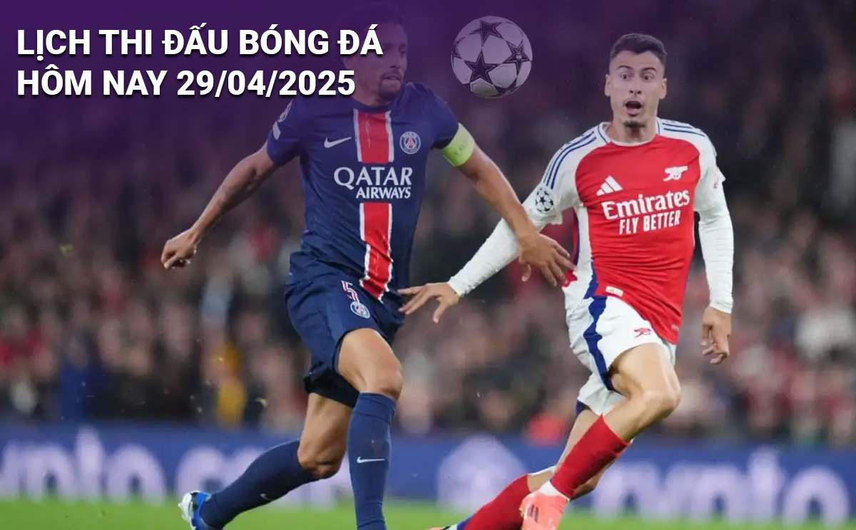 Lịch thi đấu bóng đá hôm nay 29/4/2025