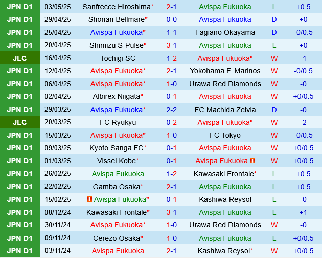 Avispa Fukuoka vs Kashima Antlers