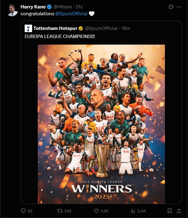 Harry Kane phản ứng thế nào khi Tottenham vô địch Europa League 1 Harry Kane phản ứng thế nào khi Tottenham vô địch Europa League 1