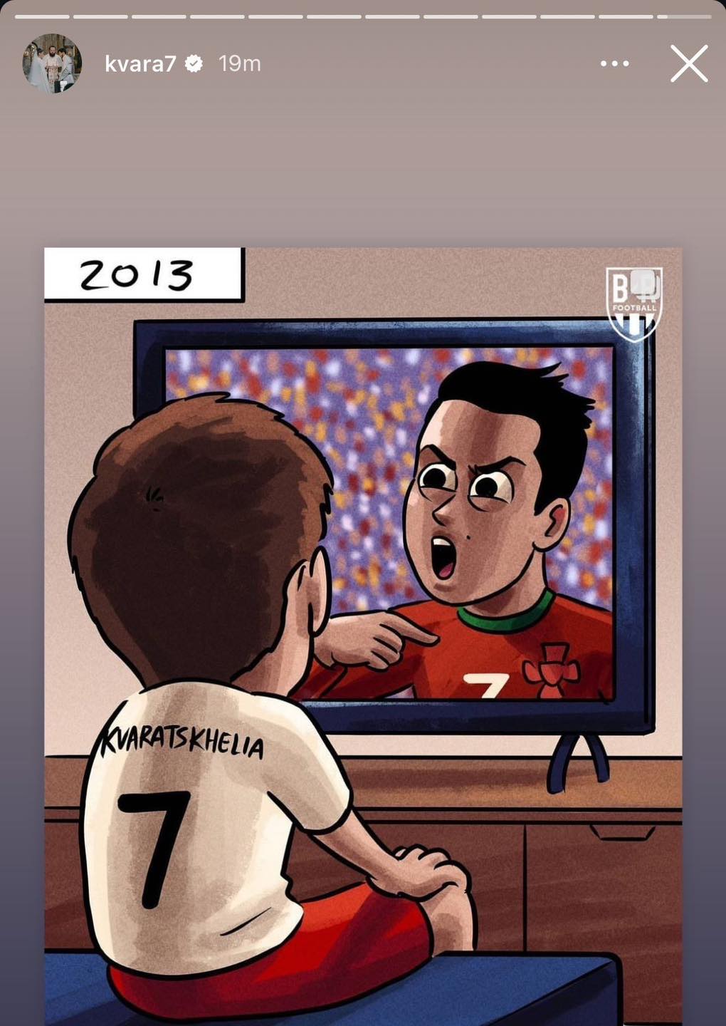 Kvaratskhelia đăng hình Ronaldo sau chức vô địch Cúp C1 1 Kvaratskhelia đăng hình Ronaldo sau chức vô địch Cúp C1 1