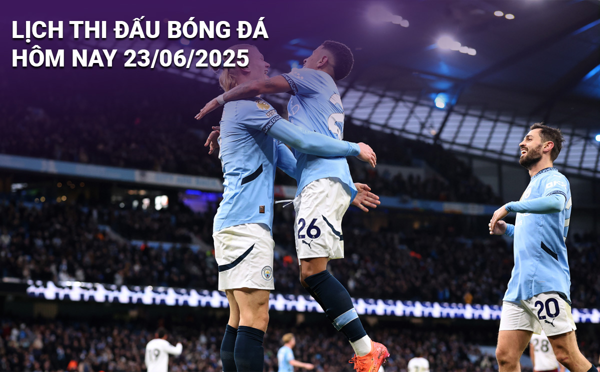 Lịch thi đấu bóng đá hôm nay 23/6/2025