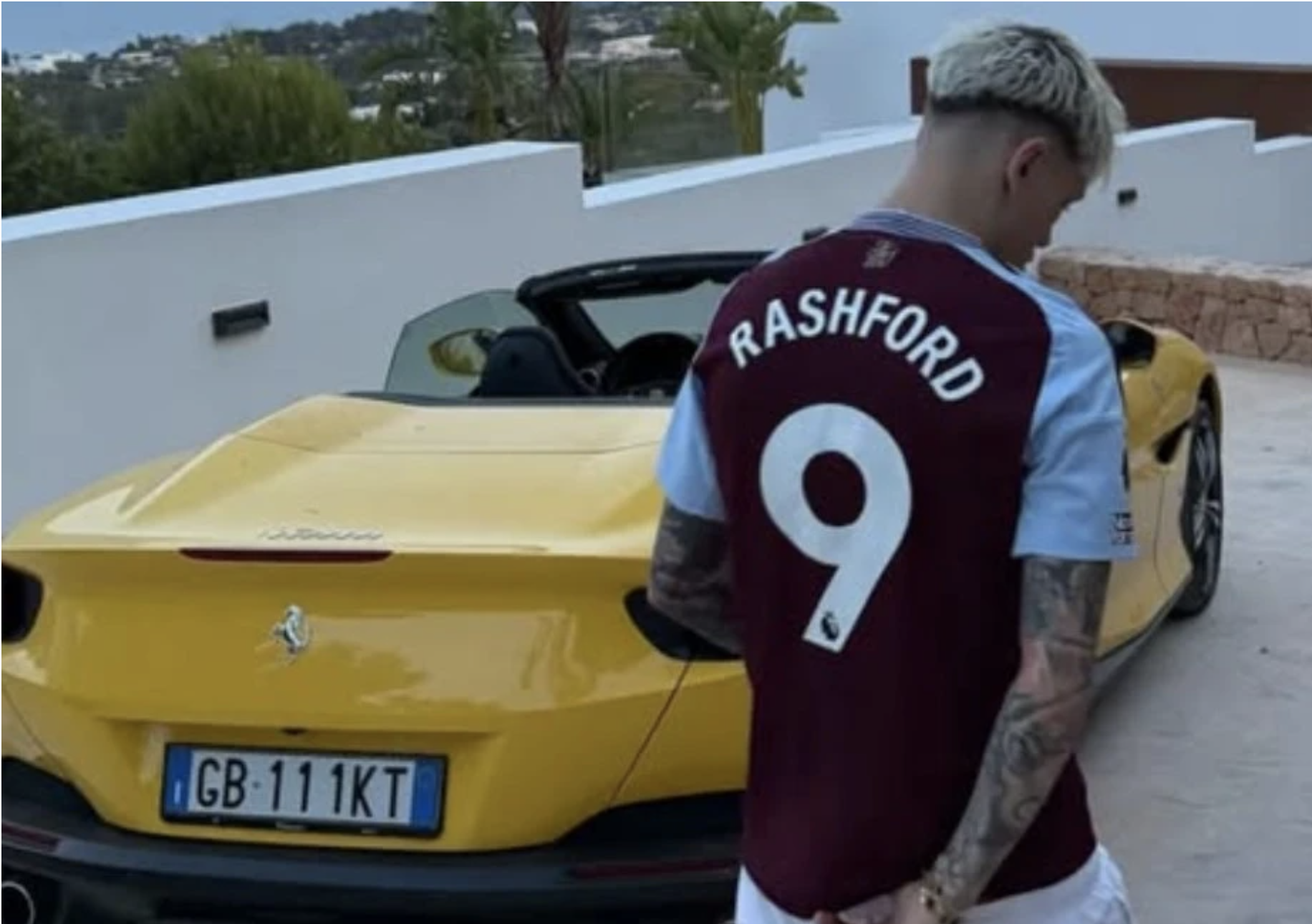 Garnacho mặc áo Aston Villa. Garnacho mac ao Aston Villa.