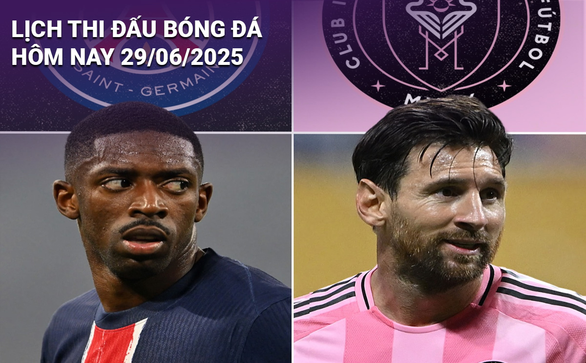 Lịch thi đấu bóng đá hôm nay 29/6/2025