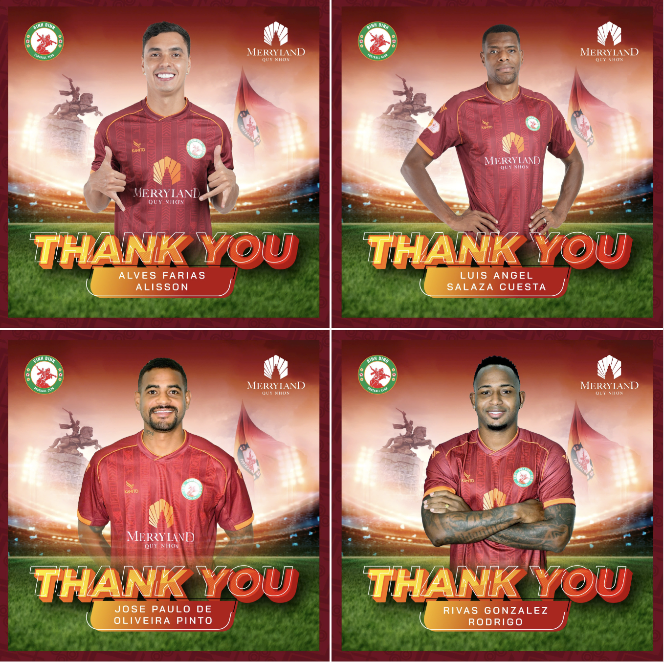 CLB Binh dinh chia tay 4 cau thu ngoai sau khi xuong hang 