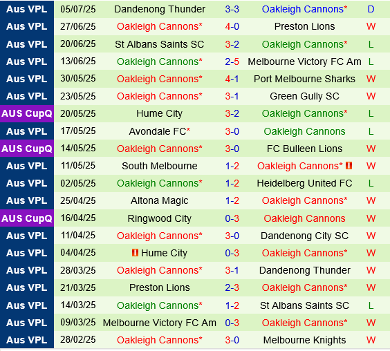 Melbourne Knights vs Oakleigh Cannons
