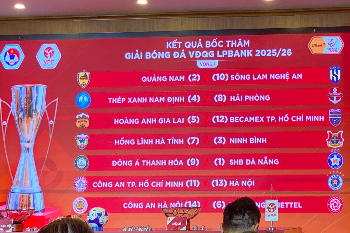 Lich thi dau vong 1 V.League 2025/26