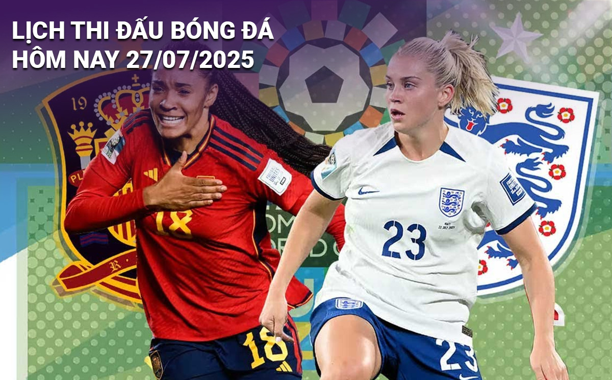 Lịch thi đấu bóng đá hôm nay 27/7/2025