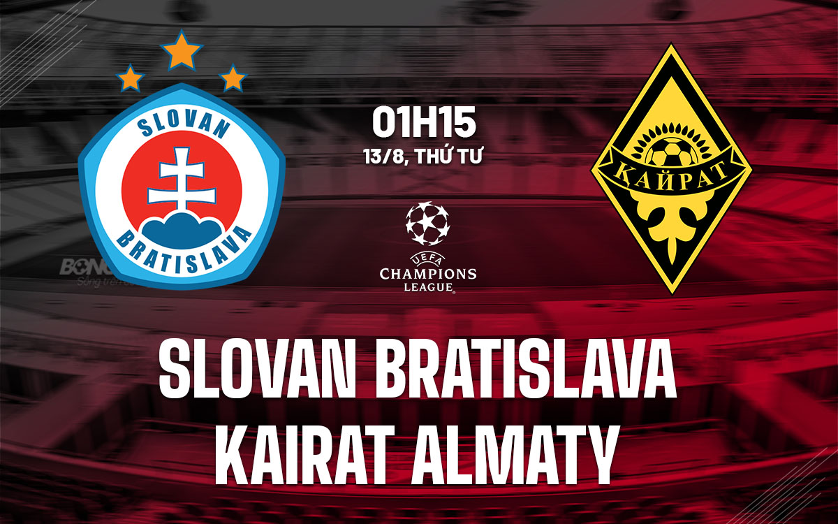 nhan dinh bong da du doan Slovan Bratislava vs Kairat Almaty cup c1 chau au champons league hom nay