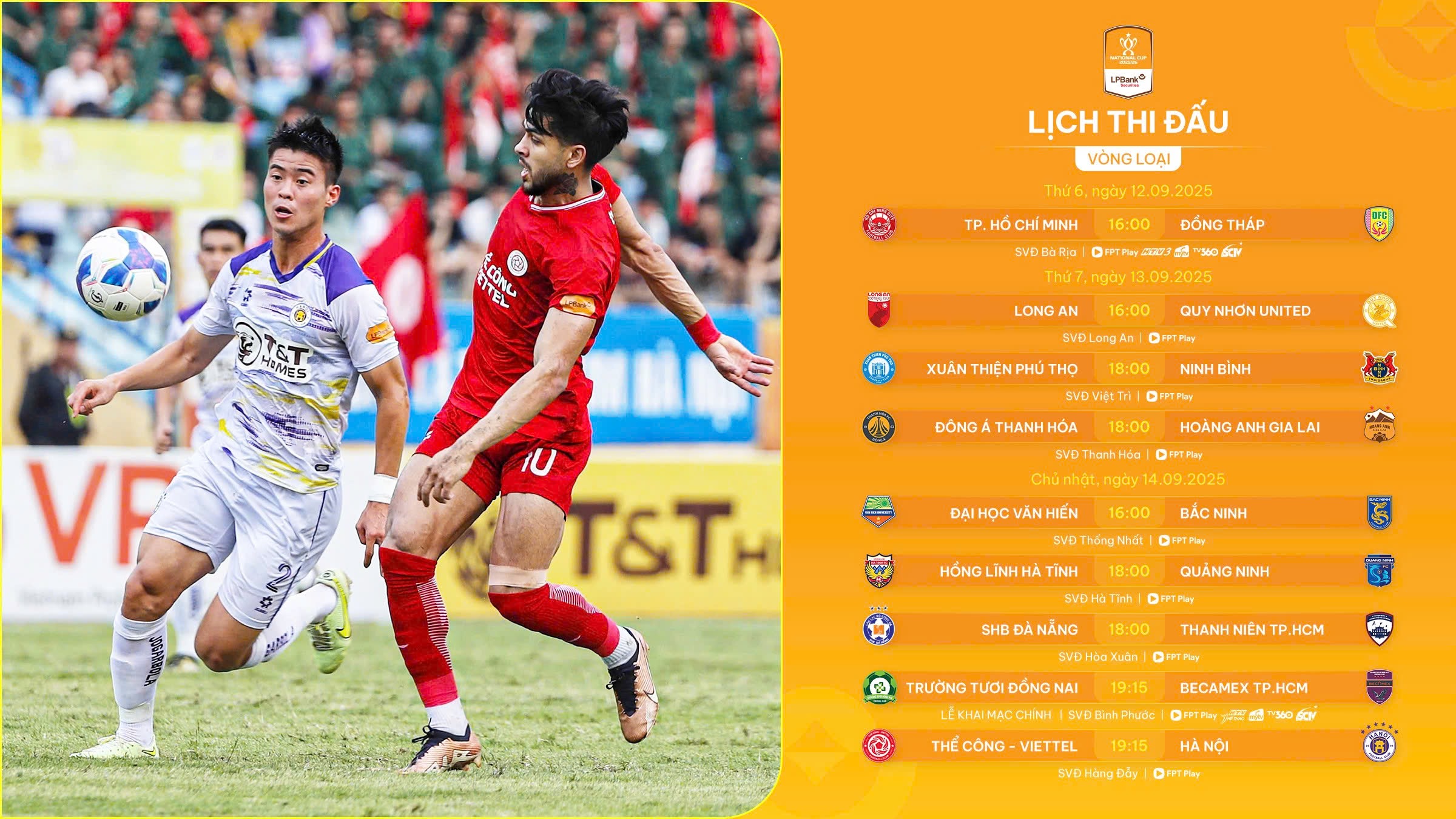 Lịch thi đấu vòng loại Cúp quốc gia Chứng khoán LPBank 2025-26 Lich thi dau vong loai Cup quoc gia Chung khoan LPBank 2025-26