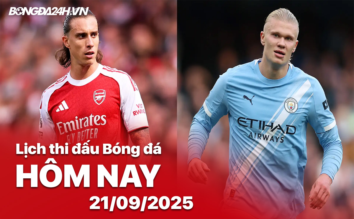 Lịch thi đấu bóng đá hôm nay 21/9/2025