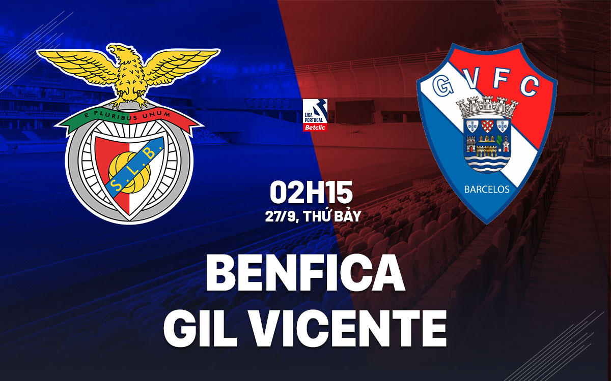 nhan dinh bong da du doan Benfica vs Gil Vicente vdqg bo dao nha hom nay