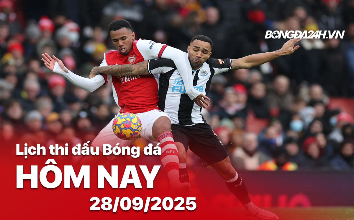 Lịch thi đấu bóng đá hôm nay 28/9/2025 Lịch thi đấu bóng đá hôm nay 28/9/2025
