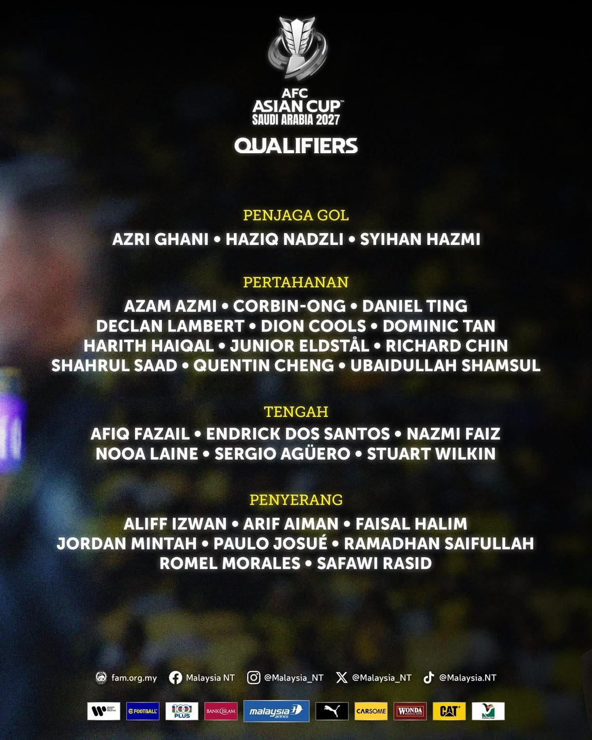 Malaysia công bố danh sách hội quân sau lùm xùm nhập tịch 1 Malaysia công bố danh sách hội quân sau lùm xùm nhập tịch 1