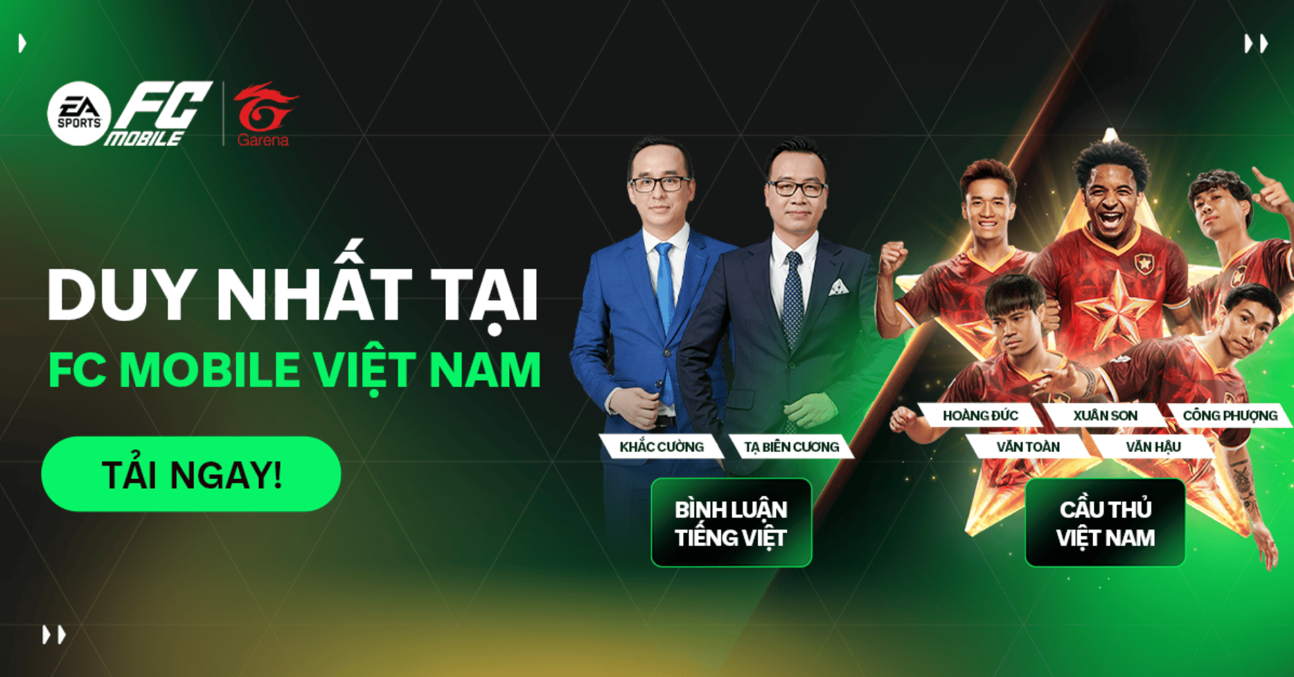 Bộ đôi BLV Việt Nam lên sóng EA SPORTS FC Mobile 1 Bộ đôi BLV Việt Nam lên sóng EA SPORTS FC Mobile 1