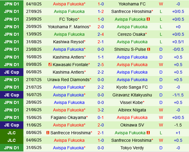 Machida Zelvia vs Avispa Fukuoka