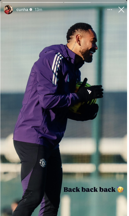 Matheus Cunha đã tập luyện trở lại. Matheus Cunha da tap luyen tro lai.