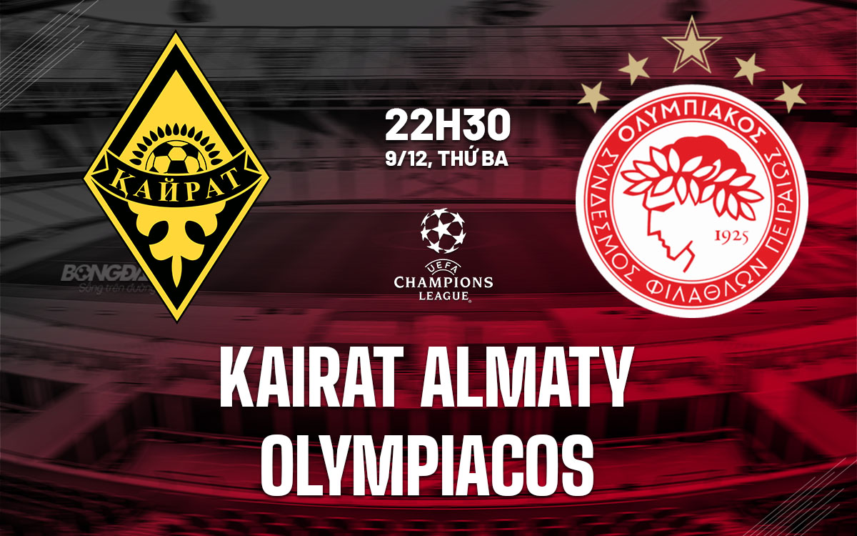 nhan dinh bong da du doan Kairat Almaty vs Olympiacos cup c1 chau au champions league hom nay