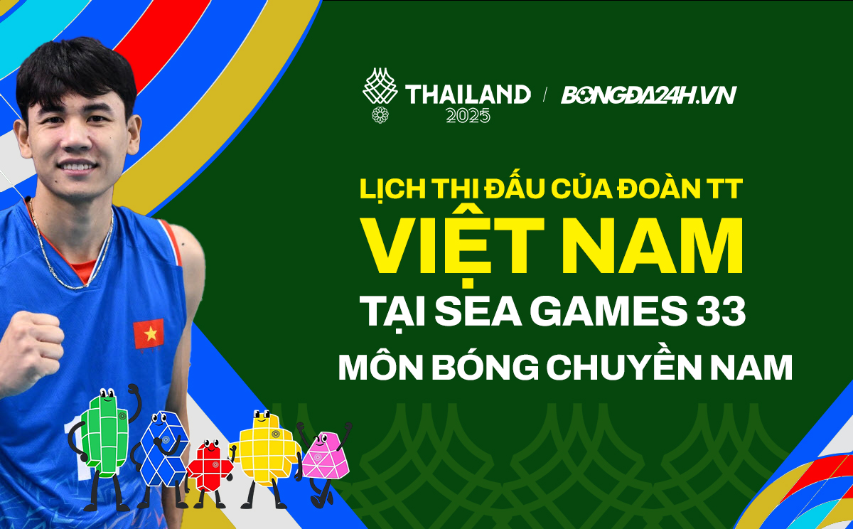 Lịch thi đấu bóng chuyền Nam SEA Games 33 hôm nay