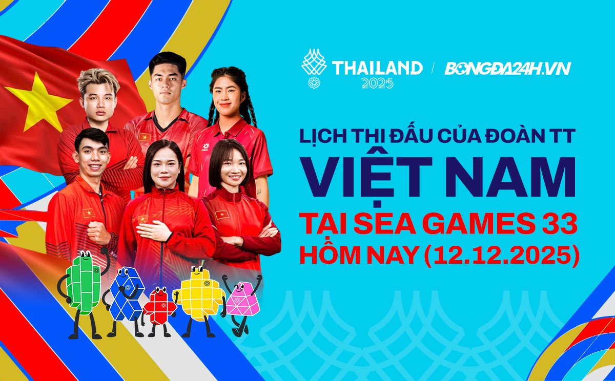 Lịch thi đấu Đoàn TTVN tại SEA Games 33 hôm nay ngày 12/12/2025
