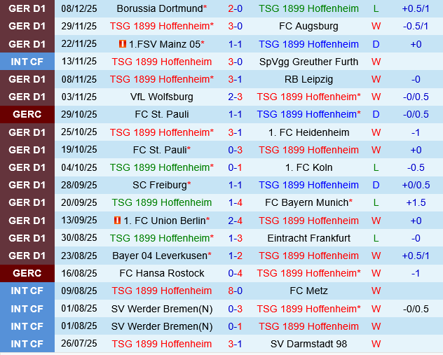 Hoffenheim vs Hamburger