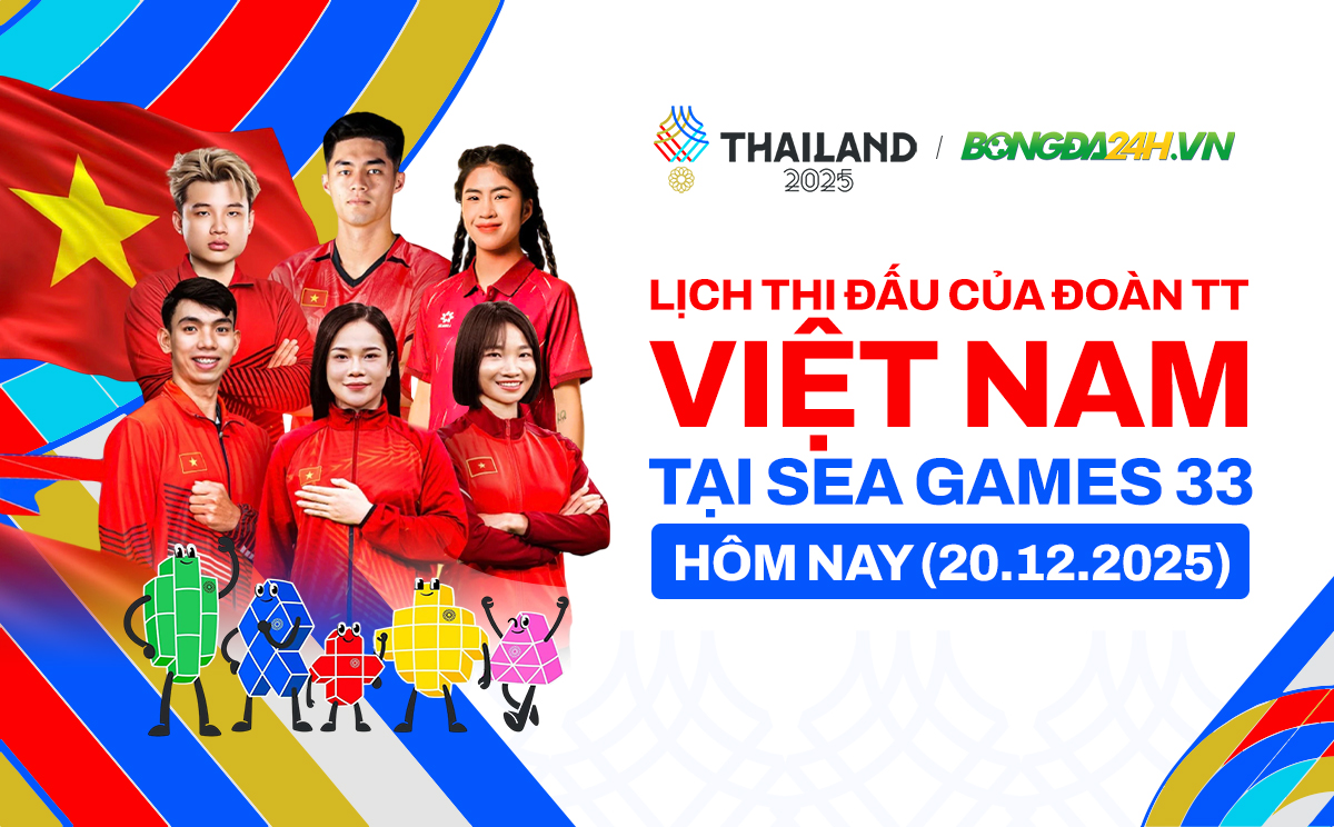 Lịch thi đấu SEA Games 33 của Đoàn TTVN ngày 20/12/2025