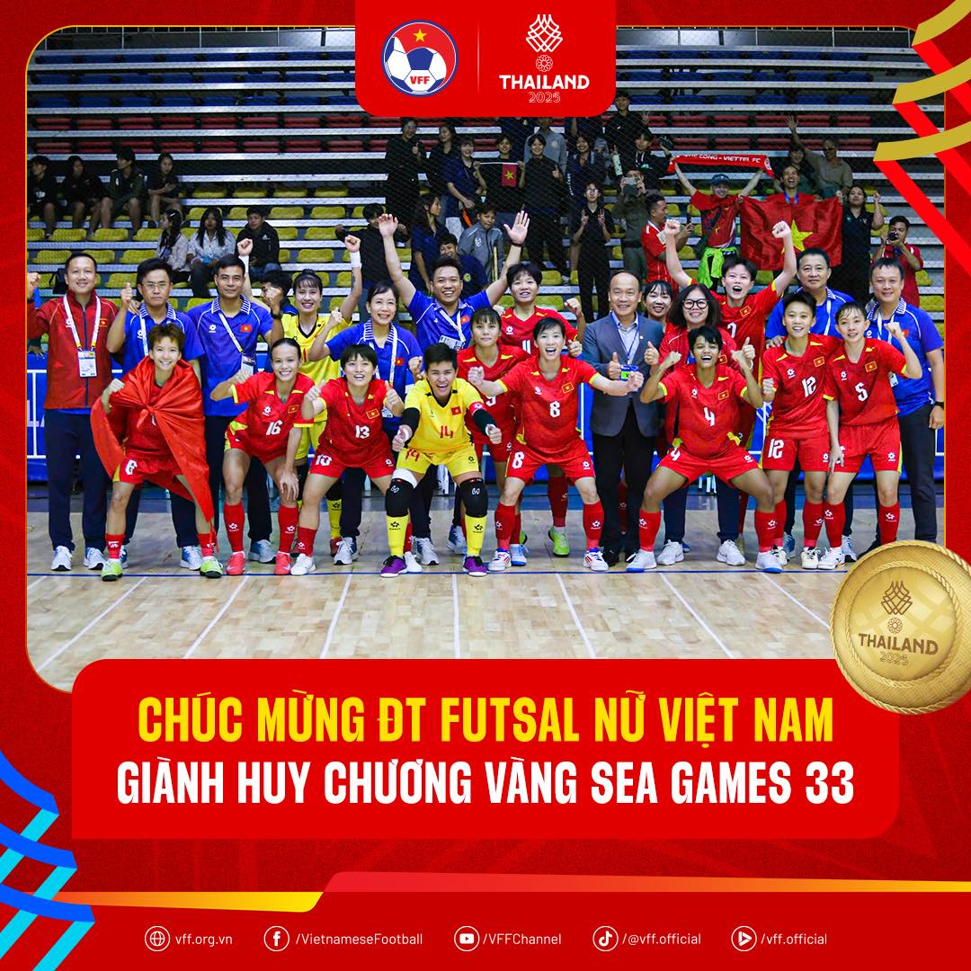 Futsal nữ Việt Nam thắng đậm Indonesia, lần đầu bước lên đỉnh SEA Games 1 Futsal nữ Việt Nam thắng đậm Indonesia, lần đầu bước lên đỉnh SEA Games 1