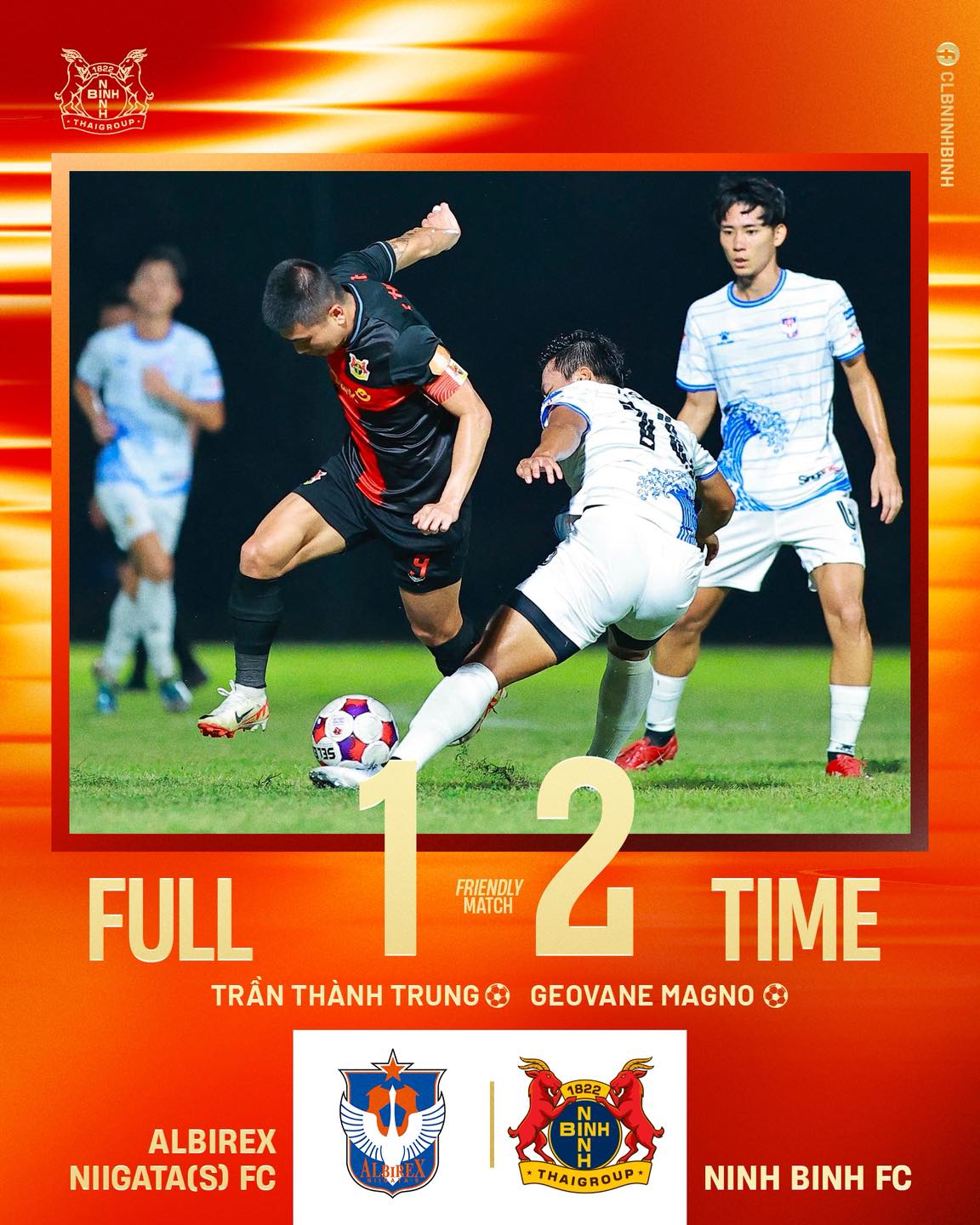 Trần Thành Trung lập công trong chiến thắng của Ninh Bình FC trước đội Singapore 1 Trần Thành Trung lập công trong chiến thắng của Ninh Bình FC trước đội Singapore 1