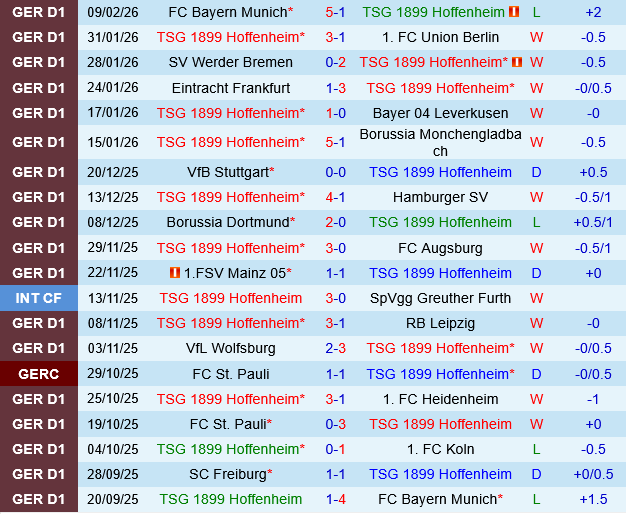 Hoffenheim vs Freiburg