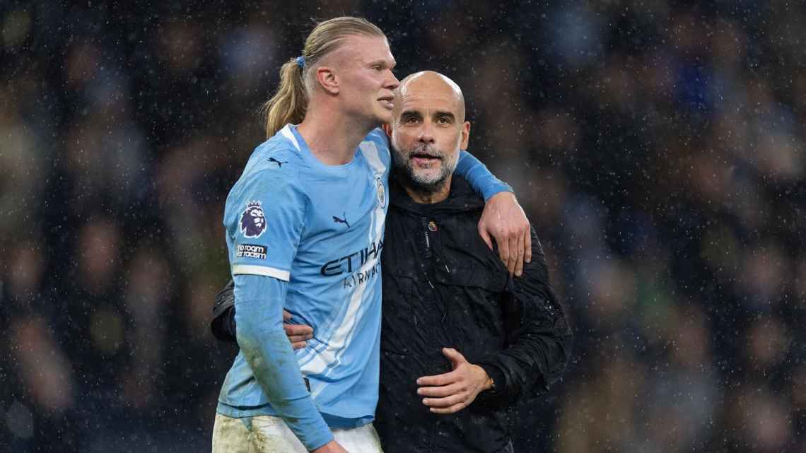 Pep Guardiola Erling Haaland Pep Guardiola Erling Haaland