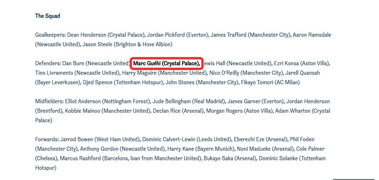 Sai sót trong bản công bố danh sách triệu tập của ĐT Anh 1 Sai sót trong bản công bố danh sách triệu tập của ĐT Anh 1