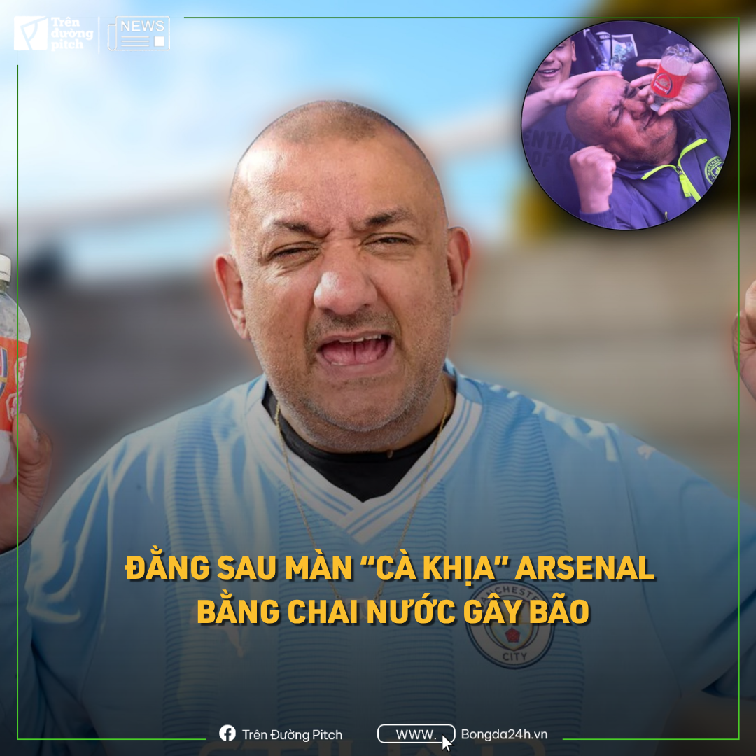 VIDEO Câu chuyện đằng sau màn cà khịa bằng chai nước gây bão của fan Man City 1