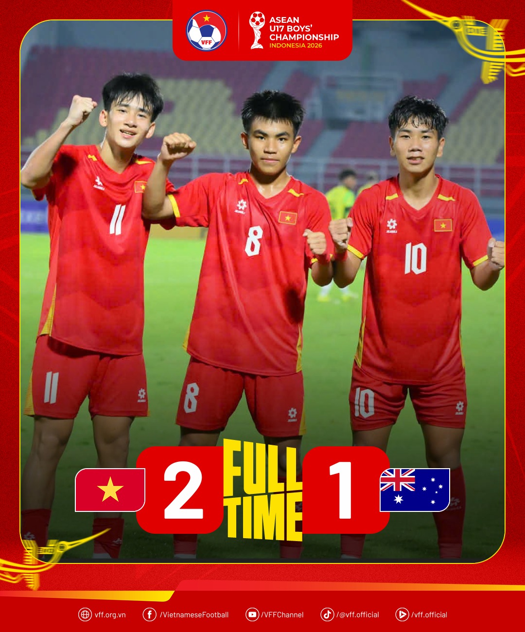 Khuất phục đương kim vô địch Australia, U17 Việt Nam vào chung kết Đông Nam Á 1
