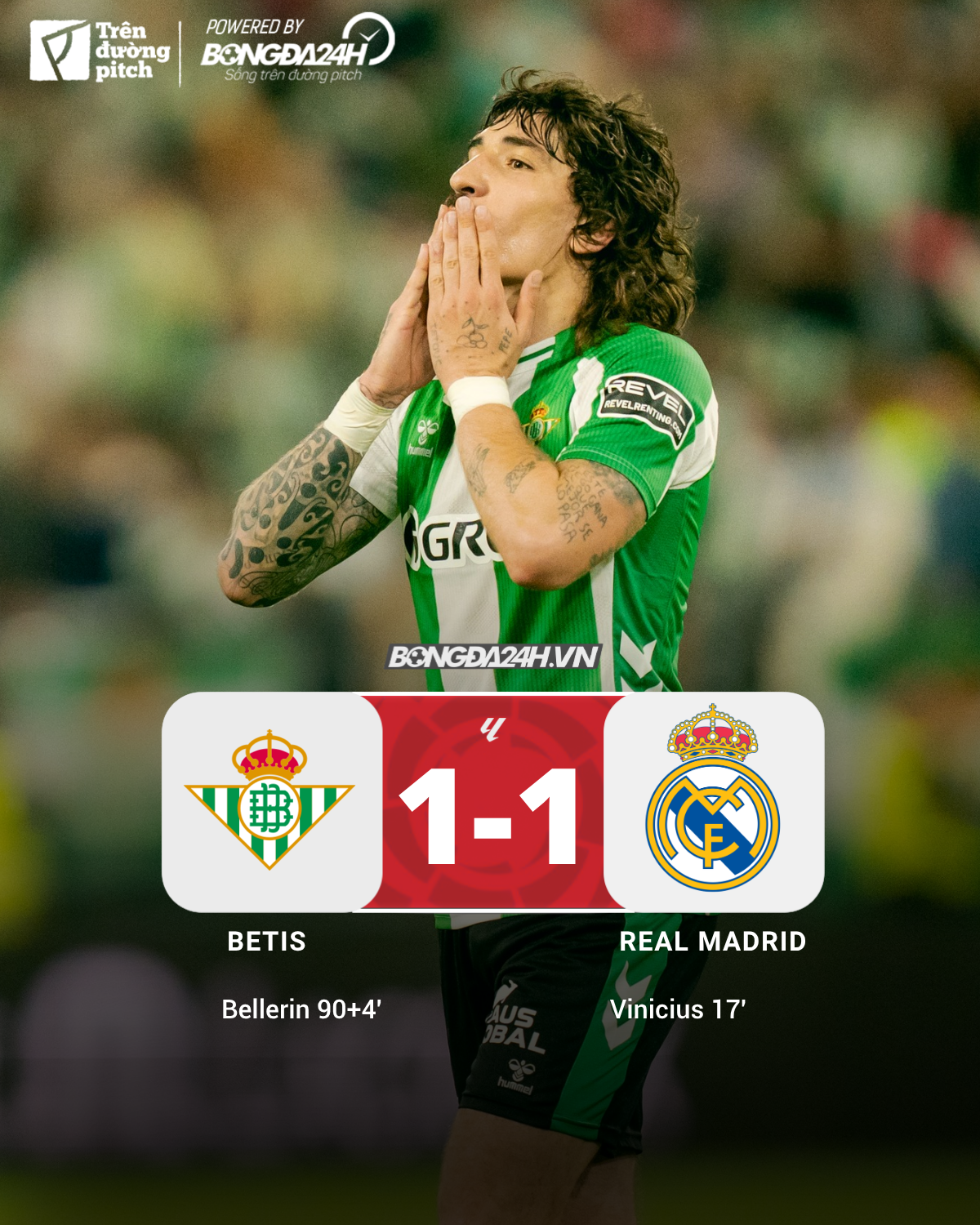 Real Madrid bị Betis cầm hòa Dấu chấm hết cho giấc mộng vương quyền 1
