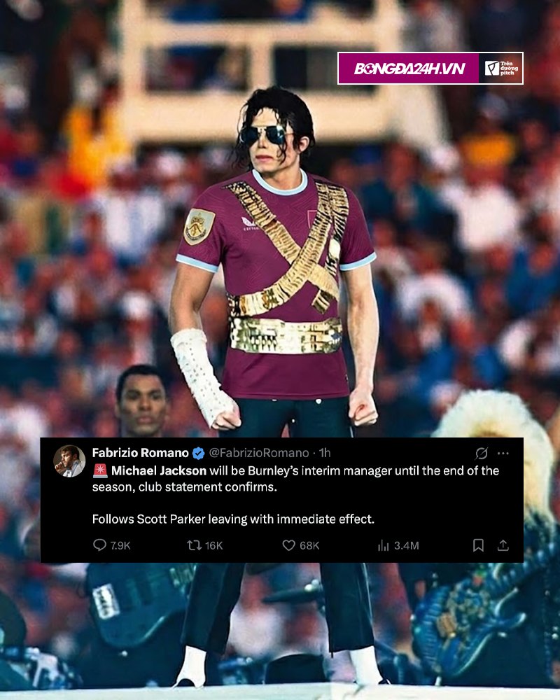 Burnley gây bất ngờ khi bổ nhiệm Michael Jackson làm HLV tạm quyền 1