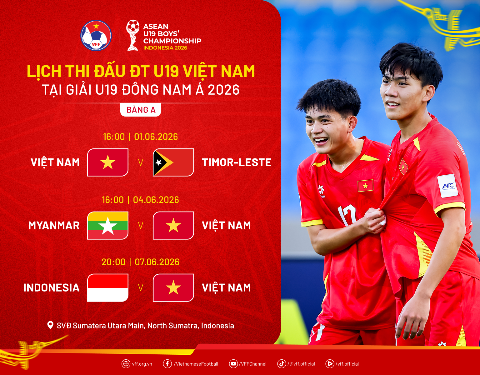 Lich thi dau cua dT U19 Viet Nam tai giai U19 dong Nam a 2026